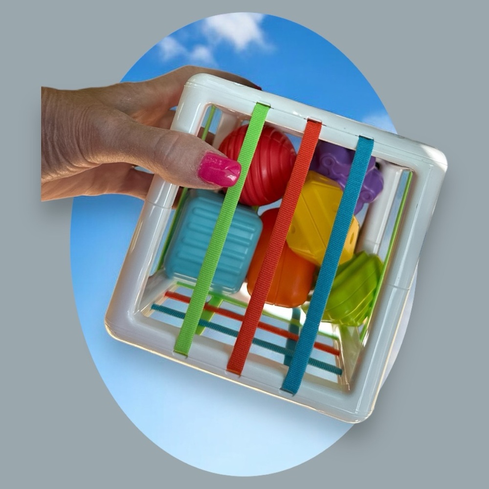 New in Box Colorful Shape Sorting Cube for 12+ baby toy great for visual, mental